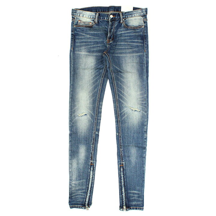 楽天市場】mnml ミニマル M12 STRETCH DENIM BLUE クラッシュ ダメージ 