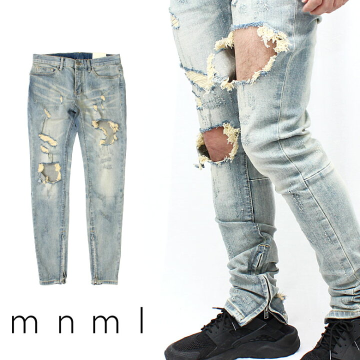 楽天市場】【70%OFF】 mnml ミニマル M47 STRETCH DENIM クラッシュ 