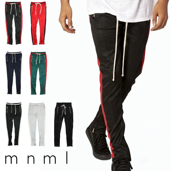 楽天市場 40 Off Mnml ミニマル Track Pants ライン トラックパンツ トラック パンツ スキニー サイドライン ラインパンツ ジャージ メンズ ジップ付 サイドジッパー サイド ジッパー 裾ジップ Zip インポート ブランド ストリート ファッション Common Sense