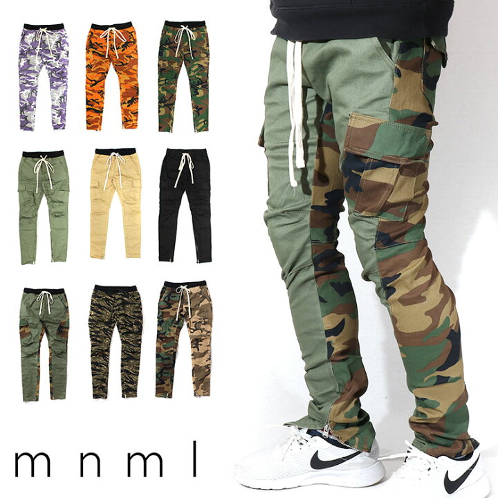 楽天市場】mnml ミニマル CARGO DRAWCORD PANTS カモフラージュ カーゴ 