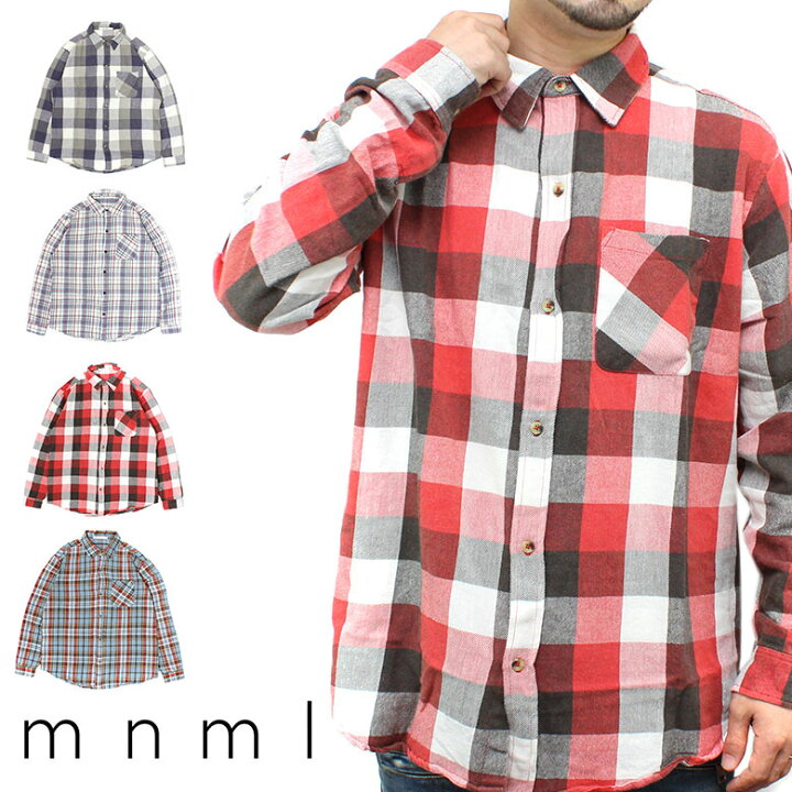 楽天市場】【50%OFF】 mnml ミニマル VINTAGE FLANNEL DROP SHOULDER  