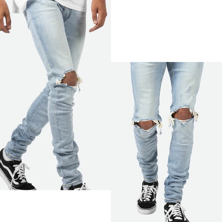楽天市場】mnml ミニマル X1 STRETCH DENIM LT.BLUE クラッシュ 