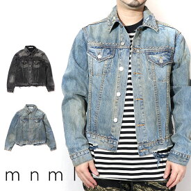 【40%OFF】 mnml ミニマル STUDDED DENIM TRUCKER ワイド ビッグ シルエット デニム スタッズ ジャケット デニムジャケット ダメージ ビック ビッグTシャツ スタッズ アウター ジージャン 大きいサイズ 海外ブランド インポート メンズ ヒップホップ B系 ストリート系