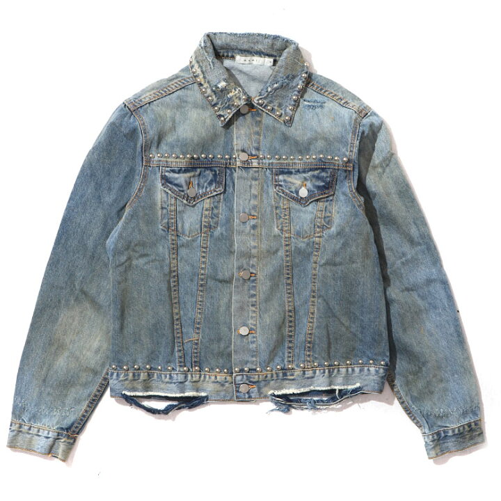 楽天市場】【60%OFF】 mnml ミニマル STUDDED DENIM TRUCKER ワイド  