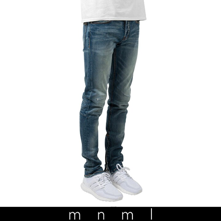 楽天市場】【20%OFF】 mnml ミニマル M34 DENIM BLUE クラッシュ 