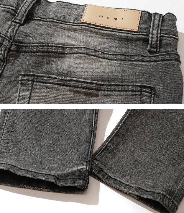 楽天市場】mnml ミニマル X145 STRETCH DENIM クラッシュ ダメージ 