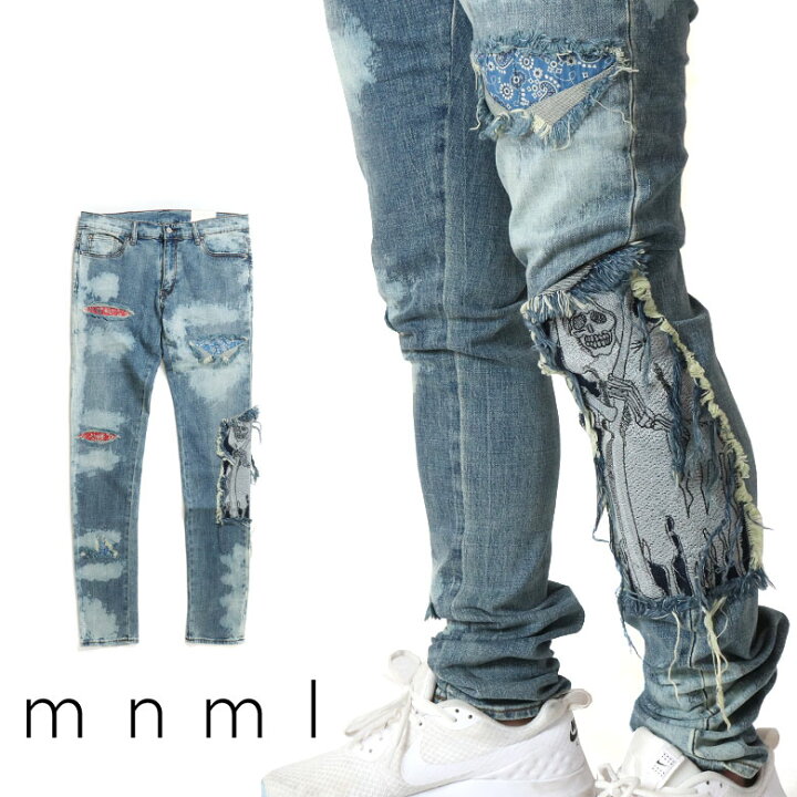楽天市場 Mnml ミニマル X161 Stretch Denim クラッシュ ダメージジーンズ ダメージ デニムパンツ デニム スキニー スキニージーンズ ストレッチ ジーンズ メンズ タイト デニム インポート ブランド ストリート ファッション Common Sense