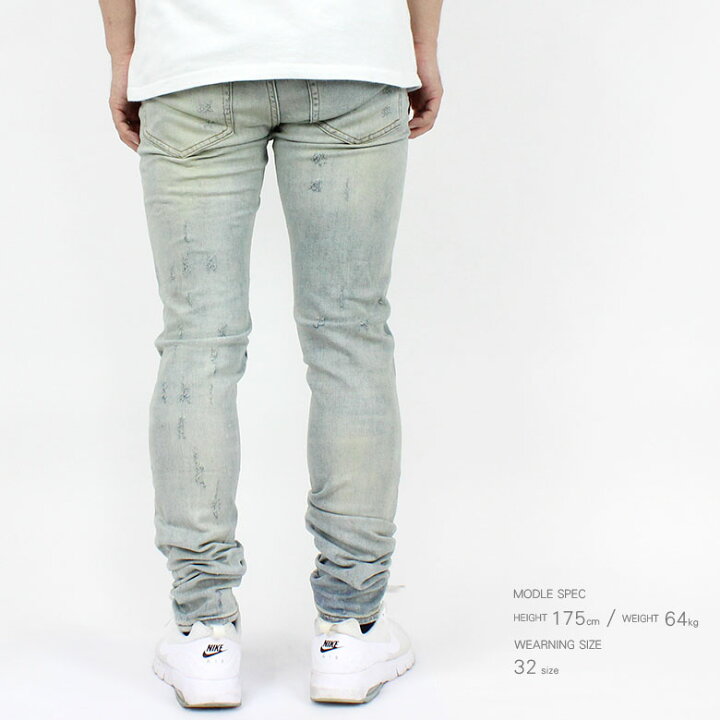 楽天市場】mnml ミニマル X214 STRETCH DENIM クラッシュ ダメージ 
