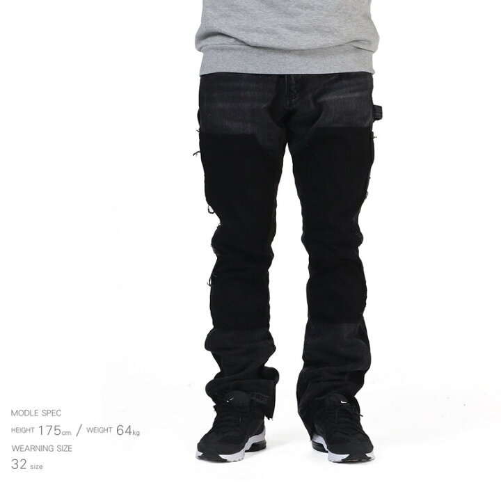 楽天市場】【20%OFF】 mnml ミニマル B118 FLARE WORK DENIM BLACK 