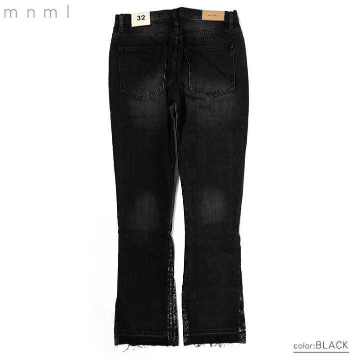 楽天市場】mnml ミニマル B167 PAISLEY FLARE DENIM フレア フレア 