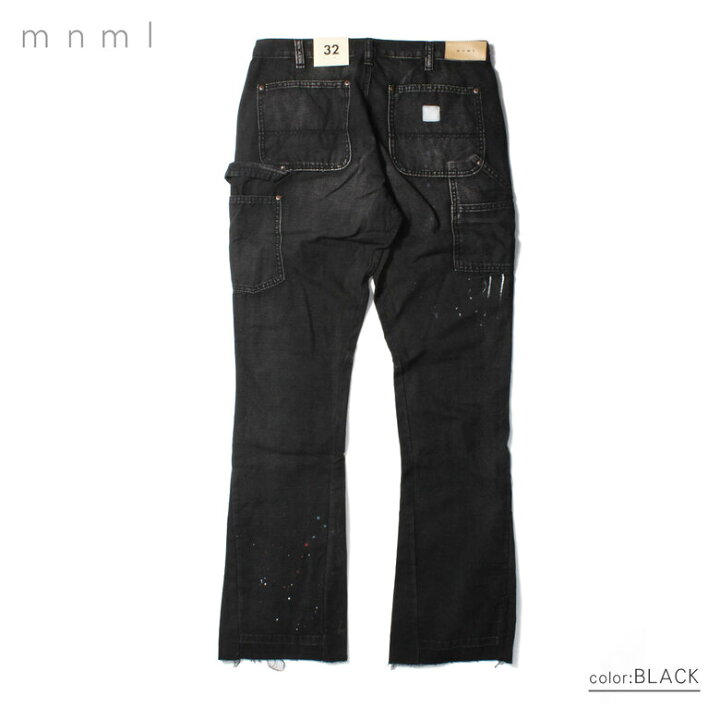 楽天市場】【20%OFF】 mnml ミニマル B243 FLARE DENIM BLACK フレア 