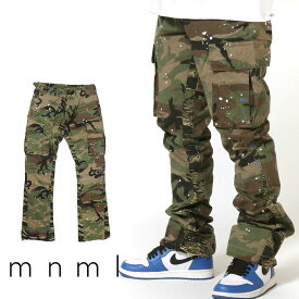 mnml ミニマル BOOTCUT CARGO PANTS カモパンツ ブーツカット ジーンズ ダメージ デニムパンツ デニム バギー ルーズフィット ストレッチ ジーンズ メンズ タイト デニム インポート ブランド ストリート ファッション