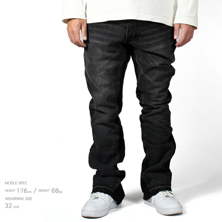 楽天市場】【20%OFF】 mnml ミニマル B119 FLARE DENIM フレア フレア 