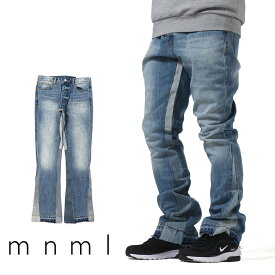 mnml ミニマル B119 FLARE DENIM フレア フレアパンツ フレアデニム ブーツカット パンツ デニム バギー ルーズフィット ストレッチ ジーンズ メンズ タイト デニム インポート ブランド ストリート ファッション