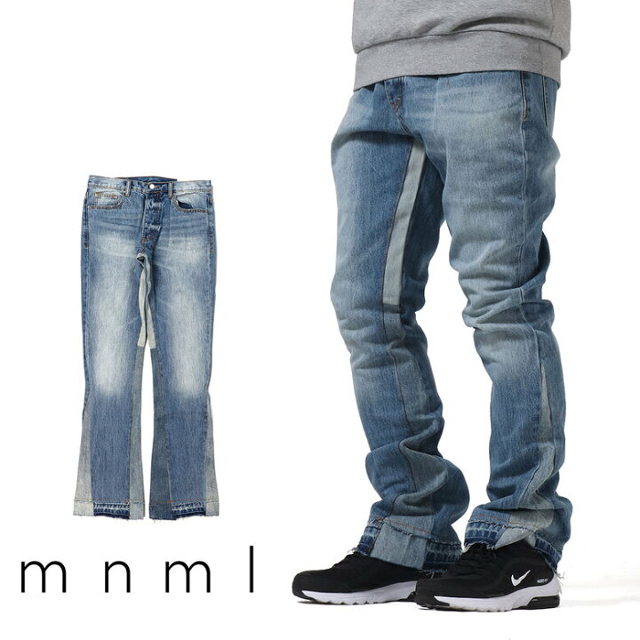 楽天市場】【20%OFF】 mnml ミニマル B119 FLARE DENIM フレア フレア 
