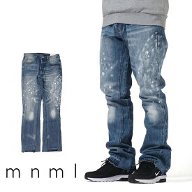 mnml ミニマル B400 FLARE DENIM フレア フレアパンツ フレアデニム ブーツカット パンツ デニム バギー ルーズフィット ストレッチ ジーンズ メンズ タイト デニム インポート ブランド ストリート ファッション ★Re