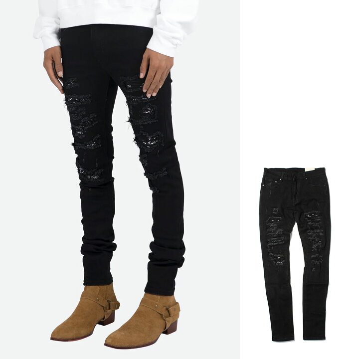 楽天市場】mnml ミニマル X165 PAISLEY STRETCH DENIM BLACK 