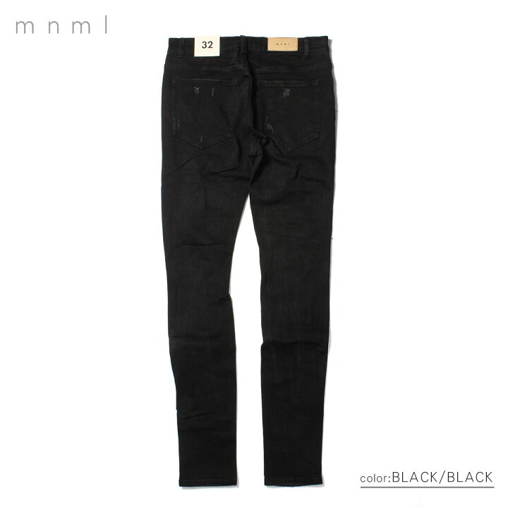 楽天市場】mnml ミニマル X165 PAISLEY STRETCH DENIM BLACK  