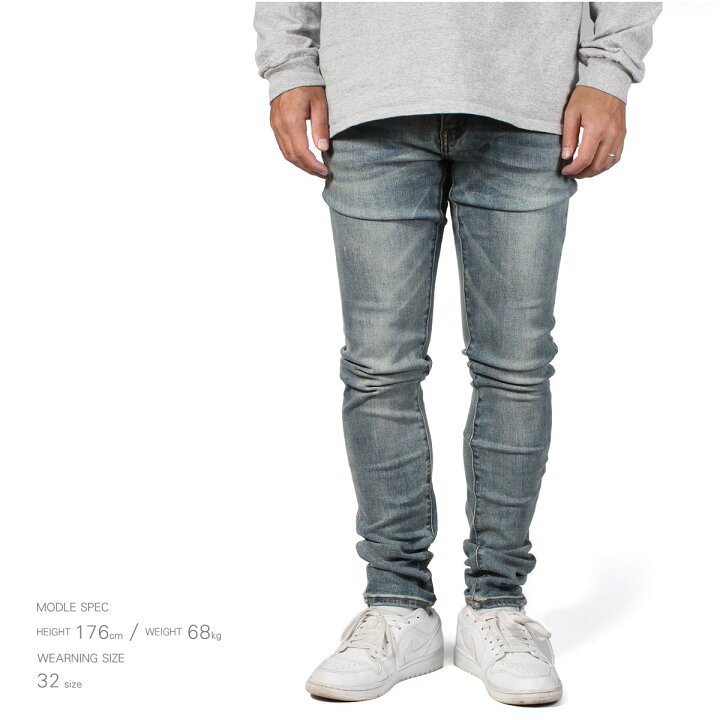 楽天市場】mnml ミニマル X207 STRETCH DENIM BLUE スキニー デニム 