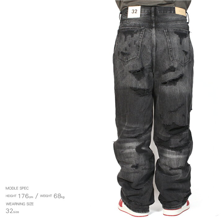 楽天市場】mnml ミニマル ULTRA BAGGY DISTRESSED DENIM VINTAGE BLACK 