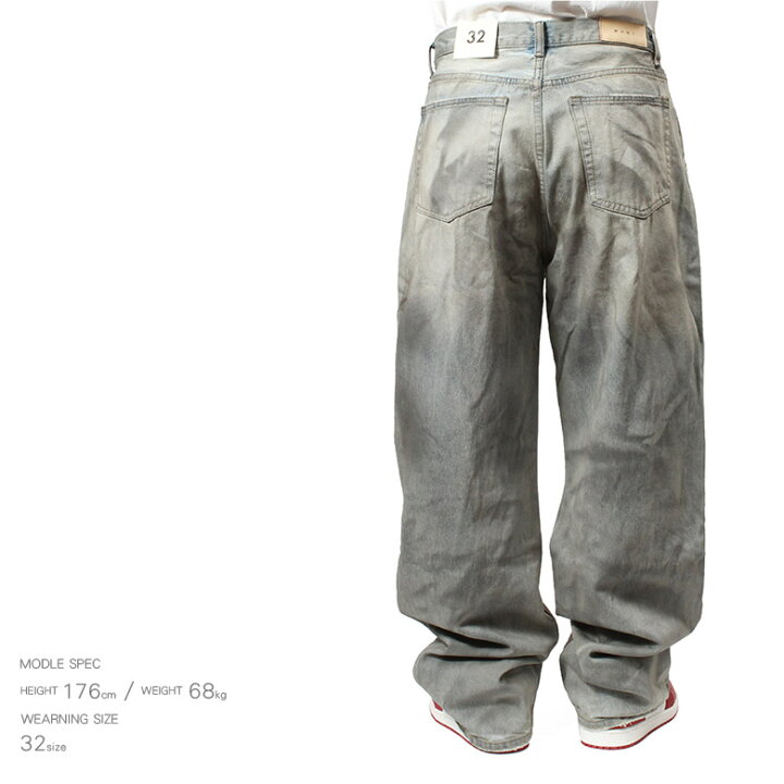 楽天市場】mnml ミニマル ULTRA BAGGY DESTROYED DENIM VINTAGE BLUE 