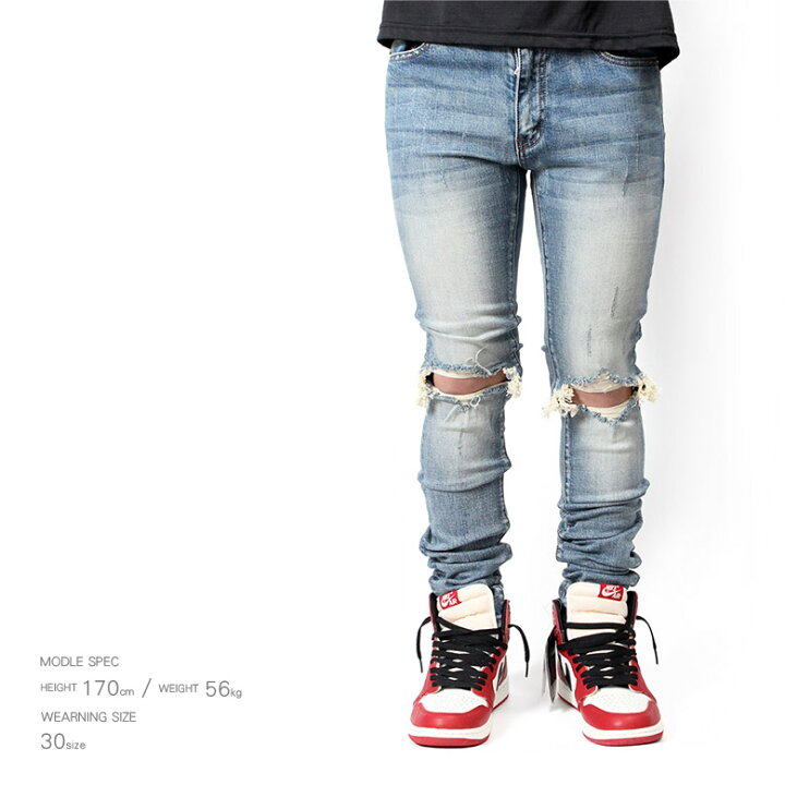 楽天市場】mnml ミニマル X1 STRETCH DENIM VINTAGE BLUE クラッシュ 