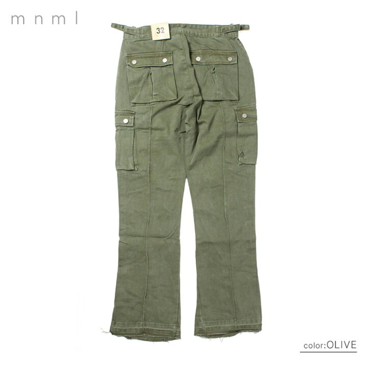 楽天市場】【30%OFF】 mnml ミニマル FRONT ZIP FLARE CARGO PANTS 