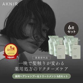 【楽天ランキング1位】【累計200万本突破】 AKNIR アクニー 梨花開発 薬用 ヘア シャンプー トリートメント 3本セットアミノ酸 頭皮ケア くせ毛 ダメージ補修 薄毛 抜け毛 乾燥 アロマ クレイ まとめ割 クリアポーチ付 クリスマス