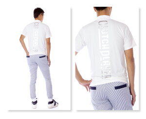 クラッチプレーヤーモックネック接触冷感UVカットハイネックカットソーTシャツ吸汗速乾ロゴTプリントゴルフウエアシャツメンズレディース