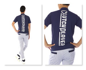 クラッチプレーヤーモックネック接触冷感UVカットハイネックカットソーTシャツ吸汗速乾ロゴTプリントゴルフウエアシャツメンズレディース