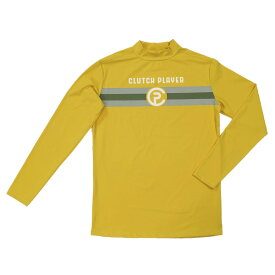 【 アウトレット/訳あり 特価 (返品交換不可) 】 クラッチプレーヤー ゴルフウェア メンズ 春 秋 フロントラインCPロゴ ジャスミンイエロー モックネック 4way ストレッチ 長袖 ハイネック ニュアンスカラー ゴルフシャツ コモコーメ