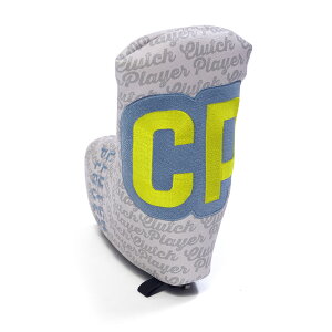 コモコーメ ゴルフ パターカバー Clutch Player 筆記体 ロゴ 刺繍 ピンタイプ L字 ブレード パター ヘッドカバー ファスナー 人工皮革 インナーボア クッション 高級 オデッセイ スコッティキャ