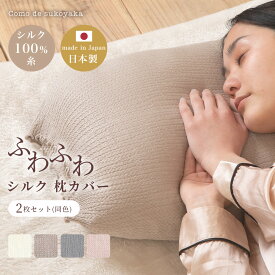 【日本製】2枚セット ふわふわ シルク 枕カバー シルク100% 糸 絹 50×70 40×60 洗い替え まくらカバー ピローケース 裏表 リバーシブル 簡単 就寝時 安眠 快適 吸湿 柔らかい 肌触り 摩擦 ヘアケア ダメージケア 敏感肌 被せる 洗える 伸びる