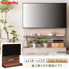 【最大400円OFFクーポン配布中】カリモク カリモク家具 QW4205 QW4205ME QW4205MK QW4205XR SPOON テレビボード 幅118cm 壁掛け 正規品 TVボード 施工のいらない 木製 天然木 karimoku おしゃれ テレビ台 日本製 国産 リビング 配線用穴 オーク材 ウォールナット材 120