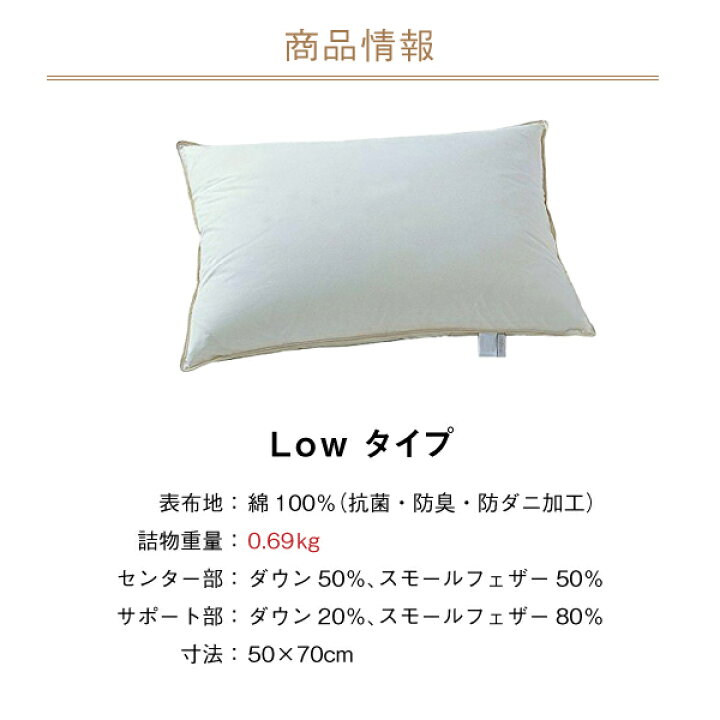 楽天市場】日本ベッド 枕 リフワージュ ダウンピロー 低め 日本ベッド 