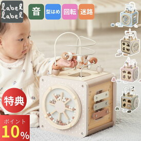 【口コミプレゼント！】木製玩具 知育玩具 知育おもちゃ 木のおもちゃ 赤ちゃん アクティビティキューブ レーベルレーベル エデュテ ボックス 誕生日 プレゼント 出産祝い ギフト 女の子 男の子 こども 指先知育 ルーピング 型はめ 迷路 楽器