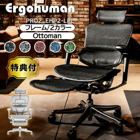【W特典！豪華プレゼント】 エルゴヒューマン プロ2 EHP2-LPL DR 新基盤 オットマン 内臓モデル フットレスト ヘッドレスト ErgohumanPro2 ottoman 送料無料 オフィスチェア メッシュ ハイタイプ