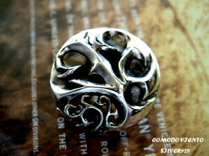 Silver925トライバルデザインコンチョ【カービングタイプ】コンチョ ボタン シルバー ジュエリー アクセサリー バッグ 小物 雑貨 シルバー925 クラフト メンズ 長財布 財布 カスタム sd