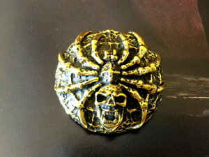 財布やジーンズにスカルスパイダーコンチョ【ブラスタイプ】コンチョ ボタン シルバー ジュエリー アクセサリー バッグ 小物 雑貨 シルバー925 クラフト メンズ 長財布 財布 カスタム