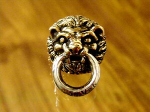 財布やジーンズにライオンリングコンチョ【ドロップタイプ】コンチョ ボタン シルバー ジュエリー アクセサリー バッグ 小物 雑貨 シルバー925 クラフト メンズ 長財布 財布 カスタム