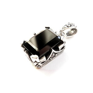 クラウン プリズム ペンダント オニキス ジルコニア シルバー925 ネックレス 王冠 パワーストーン メンズ レディース アクセサリー ジュエリー sd