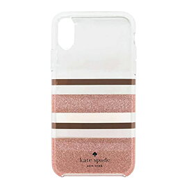 【P10倍】kate spade iPhone X XS Charlotte Stripe シャーロット ストライプ スマホケース おしゃれ ピンクゴールド ピンク ラメ 10 Apple アップル ケイトスペード ハイブリッドカバー スマホカバー ブランド