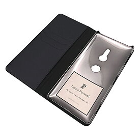 LORNA PASSONI Xperia XZ2 本革 ブックタイプケース ネイビー エクスペリア 手帳型 スマホケース カードポケット付き スマホカバー スマホ保護 SO-03K SOV37 702SO