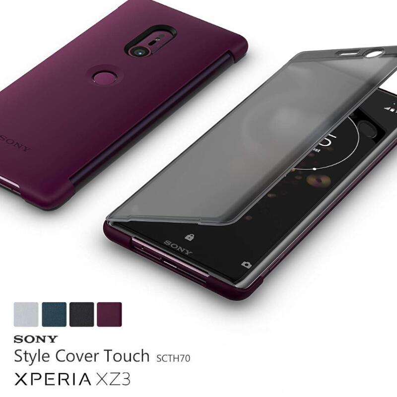 純正品 SONY XPERIA XZ3 レッド スマホケース 手帳型 閉じたまま操作 置くだけ充電 Qi対応 Style Cover Touch SCTH70 SO-01L SOV39 ソニー エクスペリア ブックタイプ