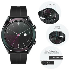 HUAWEI WATCH GT エレガントモデル 42mm ブラック 防塵 耐水 高精細 有機EL カラーディスプレイ 軽量 長時間バッテリー 省電力 トラッキング ファーウェイ スポーツ ランニング ウォーキング 歩数計 上品 洗練 スマートウォッチ ELA-B19 人気 あす楽対応 送料無料