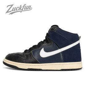 【中古】NIKE DUNK HIGH ナイキ ダンク ハイカット オブシディアン ネイビー ブラック ホワイト イエロー 27.5cm U03334 317982-411