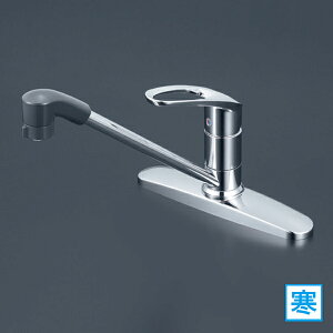 【KM5091ZTF】 KVK キッチン 混合水栓 シングルレバー 取付ピッチ200mm 首振りシャワー 寒冷地用