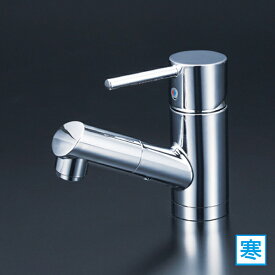 【KM8021ZT】 KVK 洗面 化粧室 シャワー・ホース引出しタイプ／シングルレバー 混合水栓 寒冷地用