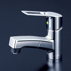 【KM8001TFEC】 KVK 洗面 化粧室 シャワー・ホース引出しタイプ／シングルレバー シャワー付混合水栓 eレバー