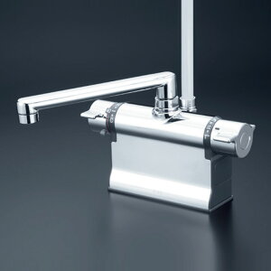 【KF3011T3S2HS】KVK デッキ形サーモスタット式シャワー メッキワンストップシャワー付 (300mmパイプ付)(撥水)